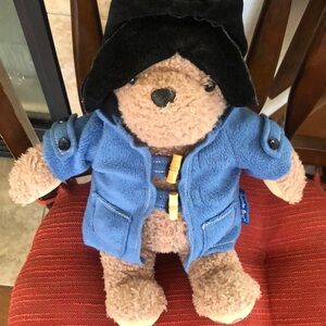 Paddington Bear plush, soft stuffed animal, approx 14” tall. From Great Britain,